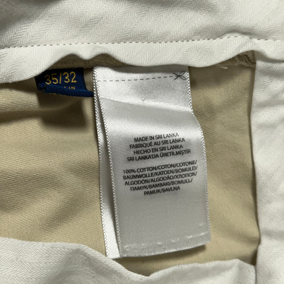 Polo Ralph Lauren Pants Mens 35x31 Brown Classic Fit Chino Flat Front - Picture 7 of 12